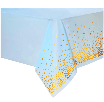 Blue Gold Dot Tablecloth