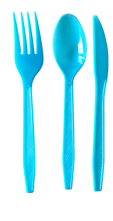 Blue Plastic Utensils 10 cts