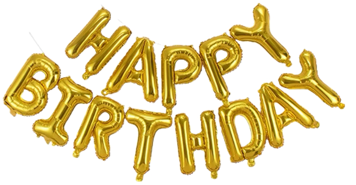 Happy Birthday Foil Balloons - Gold