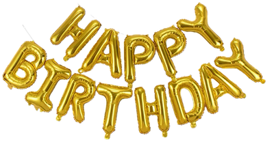 Happy Birthday Foil Balloons - Gold