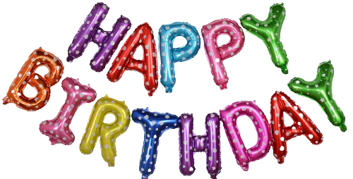 Happy Birthday Foil Balloons- Multicolor Hearts