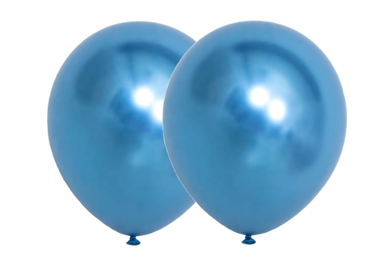 Chrome Blue Latex Balloon 18 in