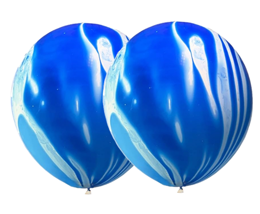 Marble Blue Latex Balloon 12 in