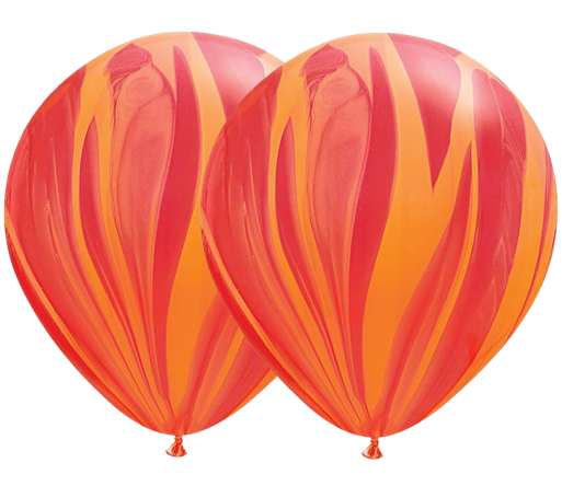 Marble Orange Latex Balloon 12 in