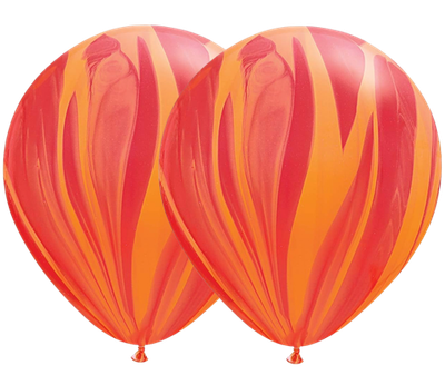 Marble Orange Latex Balloon 12 in