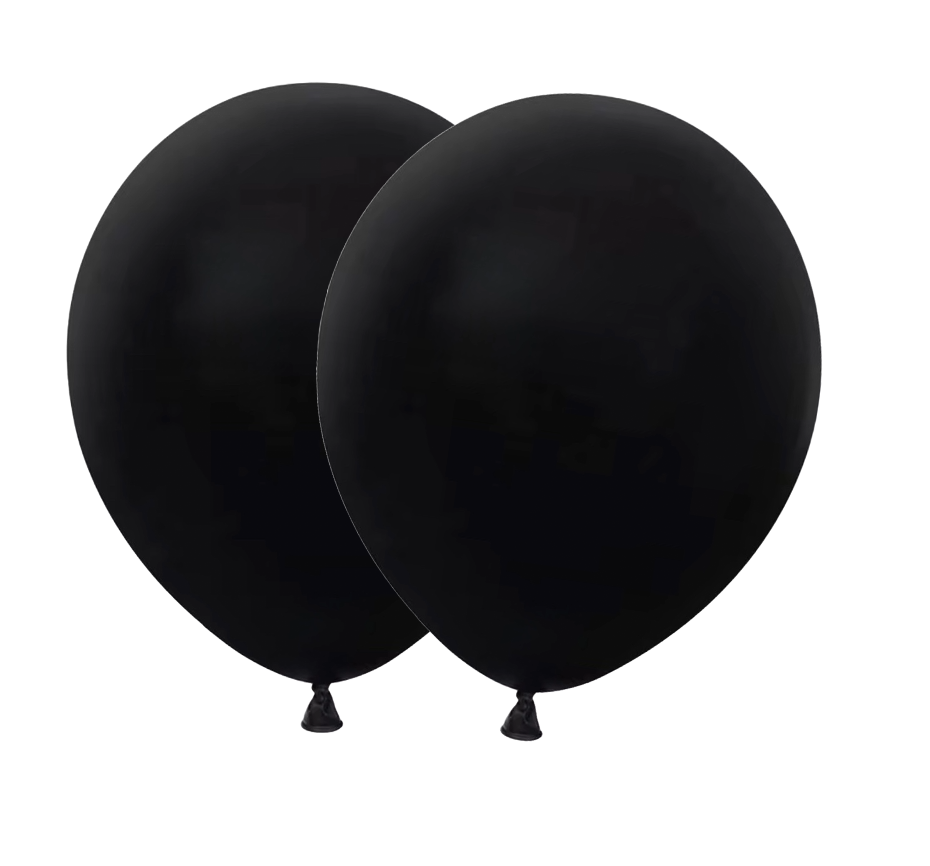 Black Standard Matte Latex Balloon 12 in