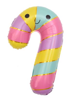 Rainbow Candy Cane Foil Balloon Helium Filled, 29&quot;
