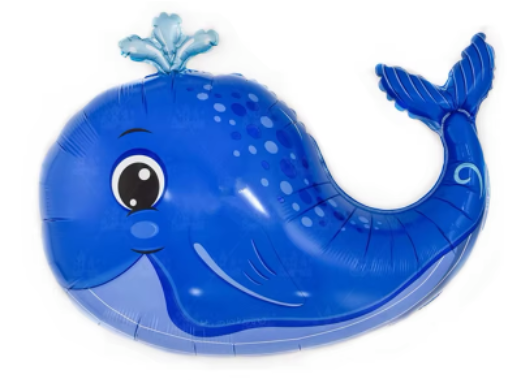 Whale Foil Balloon Helium Filled, 31&quot;