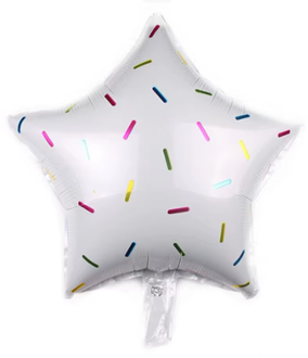 White Star Foil Balloon Helium Filled, 18&quot;
