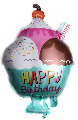 Sunday Ice Cream Foil Balloon Helium Filled, 29&quot;