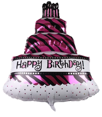 Pink Cake Foil Balloon Helium Filled, 34&quot;