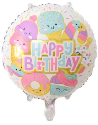 Candy Happy Birthday Foil Balloon Helium Filled, 18&quot;