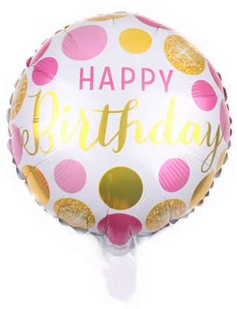 Gold Happy Birthday Foil Balloon Helium Filled, 18&quot;