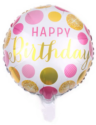 Gold Happy Birthday Foil Balloon Helium Filled, 18&quot;