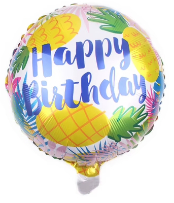 Hawaiian Happy Birthday Foil Balloon Helium Filled, 18&quot;