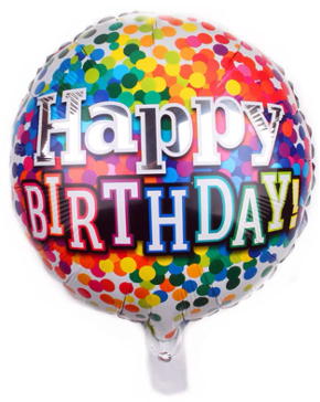 Colorfull Dots Happy Birthday Foil Balloon Helium Filled 18&quot;