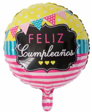 Feliz Cumpleaños Foil Balloon Helium Filled 18&quot;