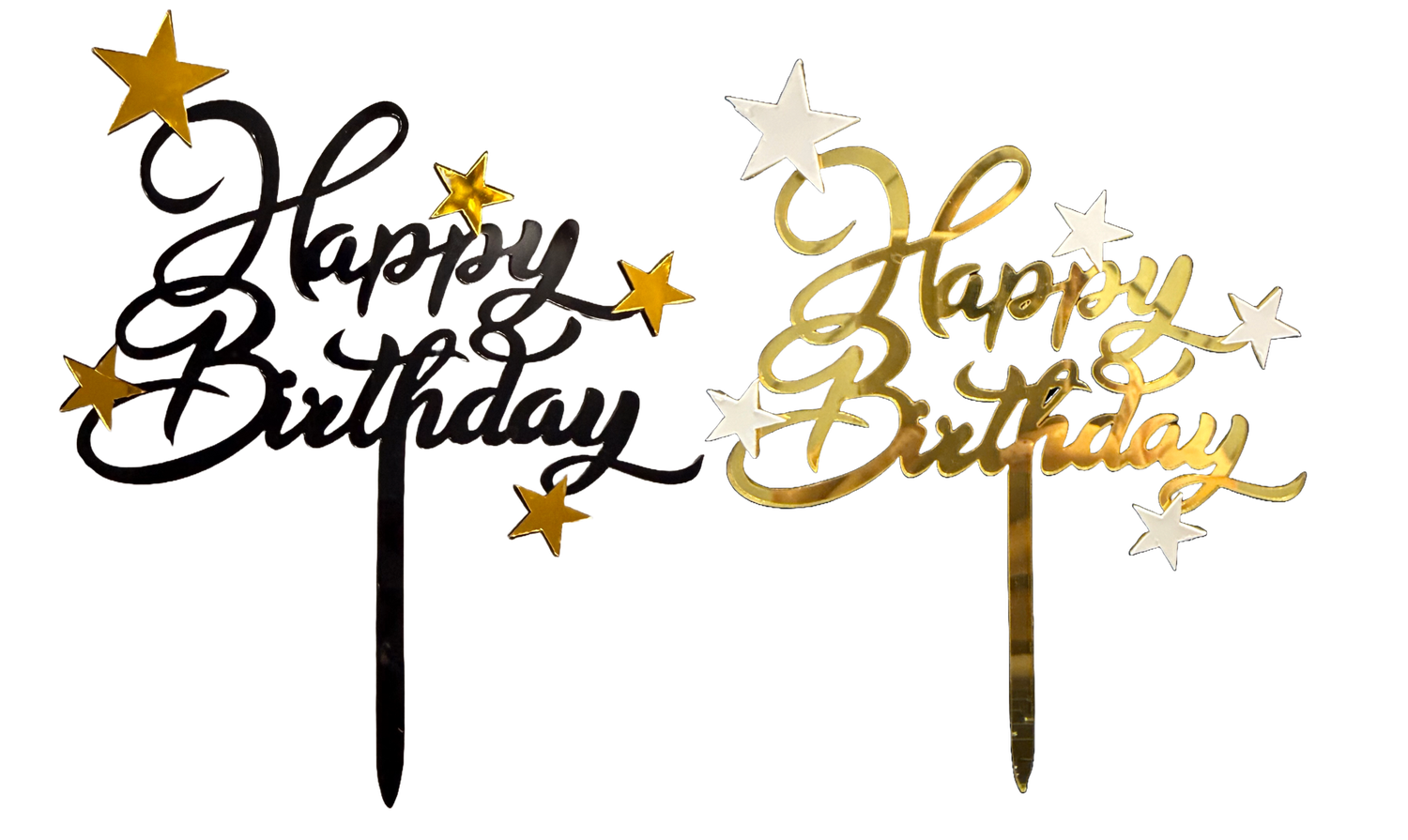 Acrylic Cake Topper Happy Birthday Star