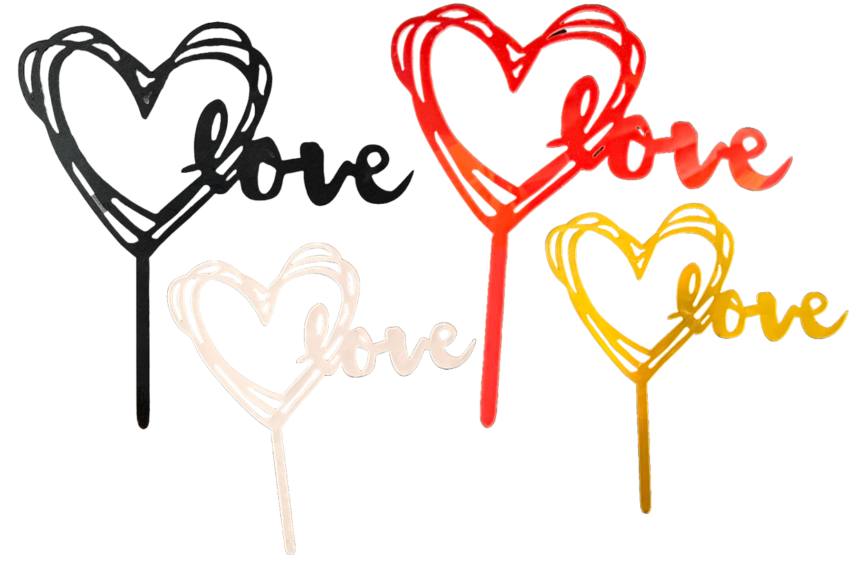 Love Acrylic Cake Topper