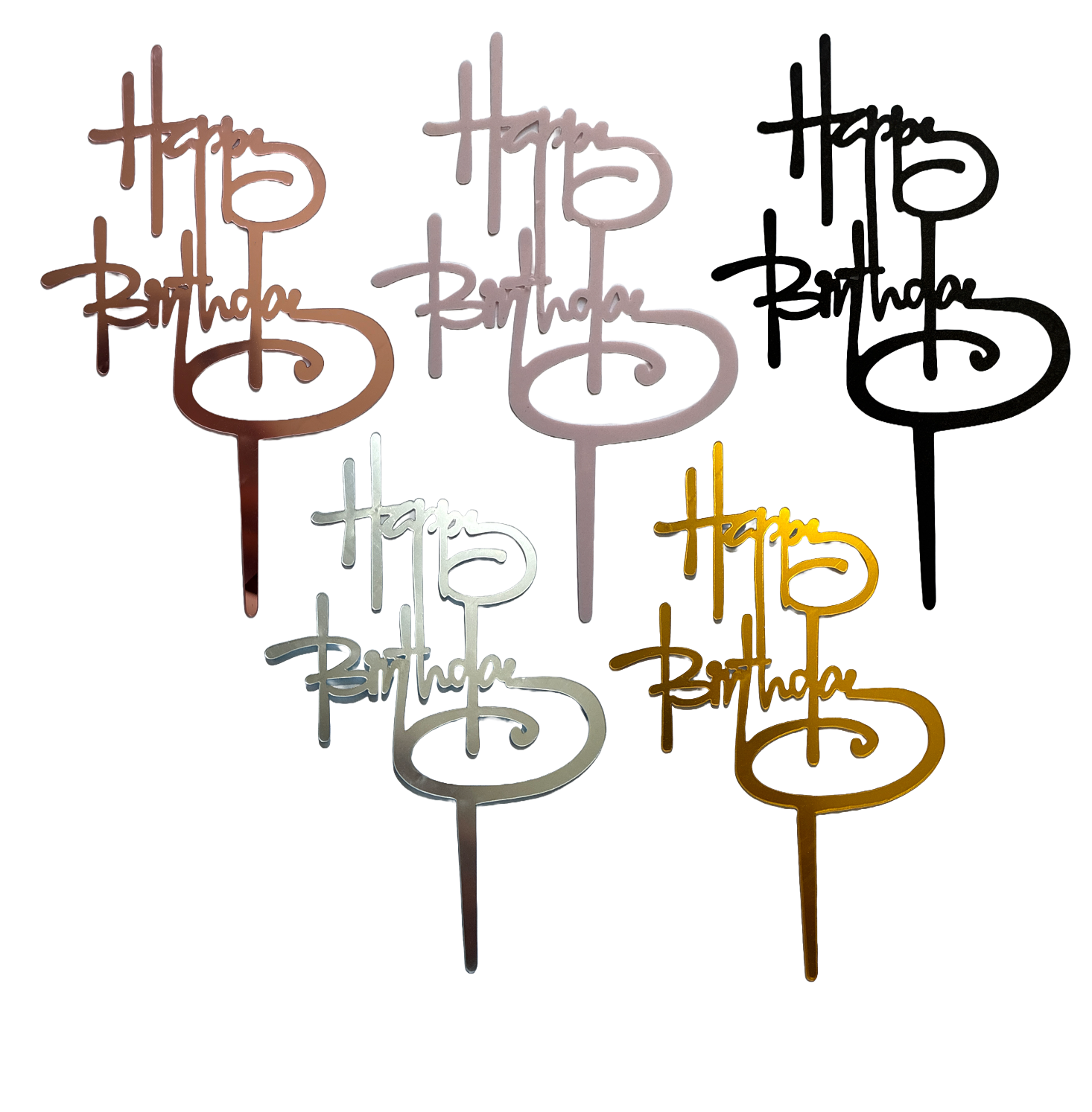 Happy Birthday Acrylic Cake Topper