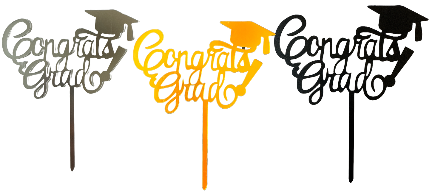 Congrats Grad Acrylic Cake Topper