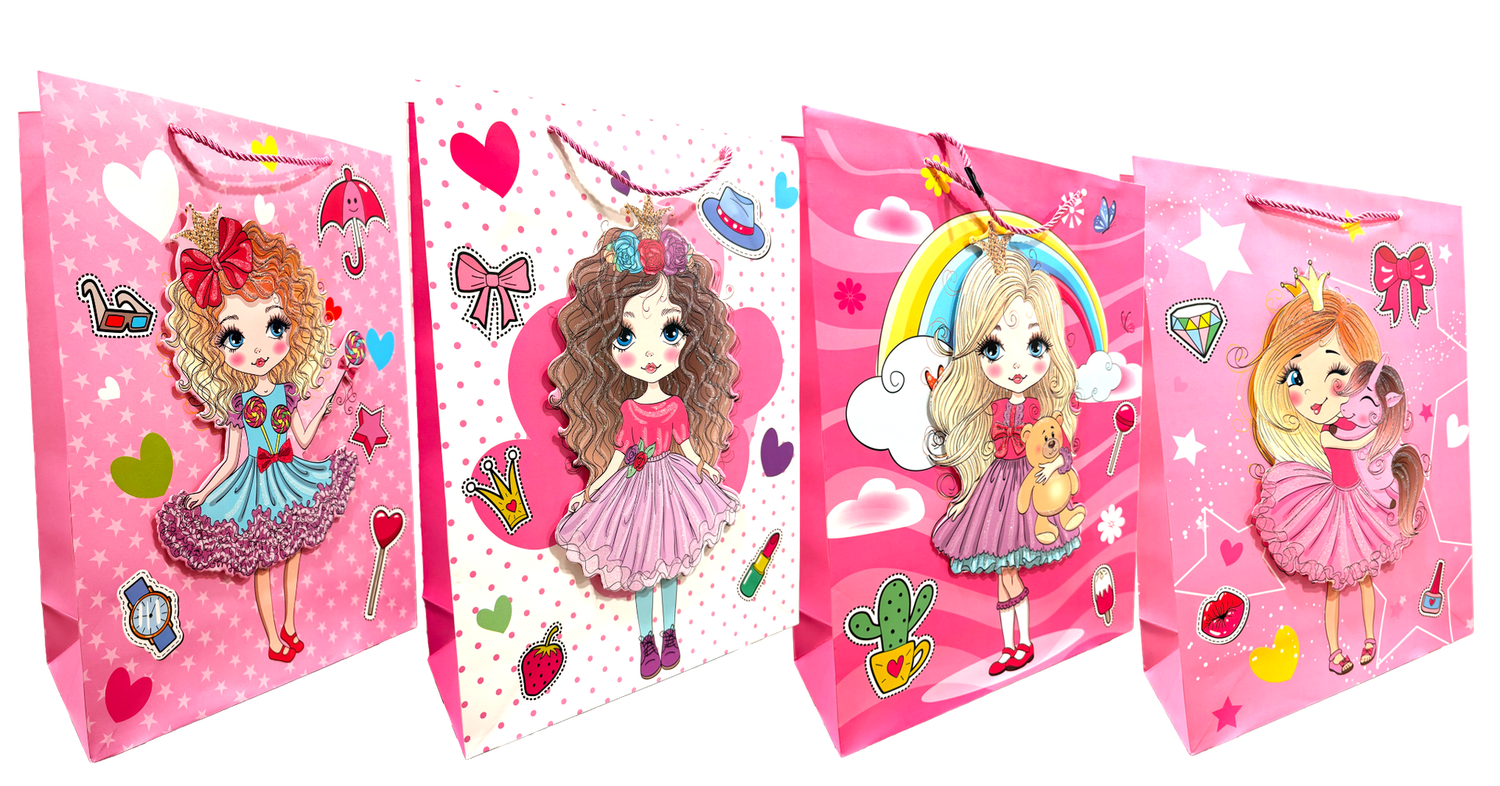 3D Gift Bag Baby Shower, Gender Reveal, Birthday, Get well, Glitter details