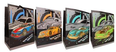 3D Gift Bag any Celebration Boys/Men, Race Car, Birthday, Happy Fathers day