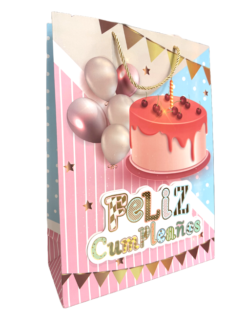 3D Happy Birthday Gift Bags, Color: Cake, Size: Large