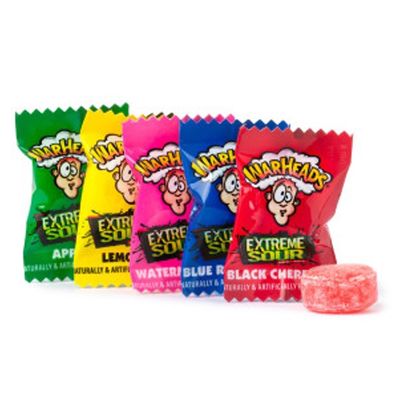 WARHEADS EXTREME SOUR HARD CANDY 1/4 lb