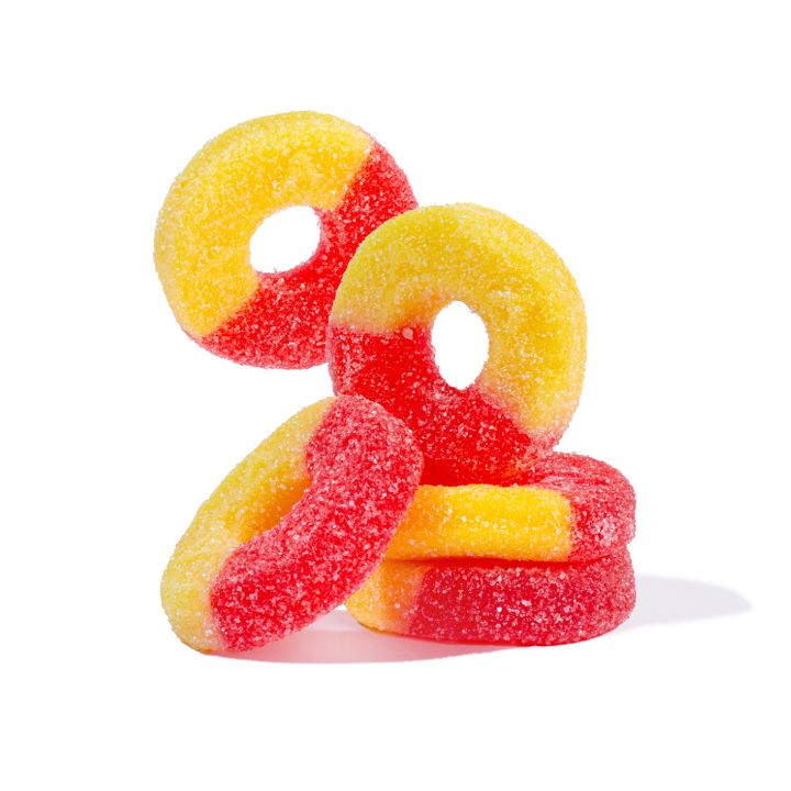 GUMMY STRAWBERRY-BANANA RINGS 1/4 lb
