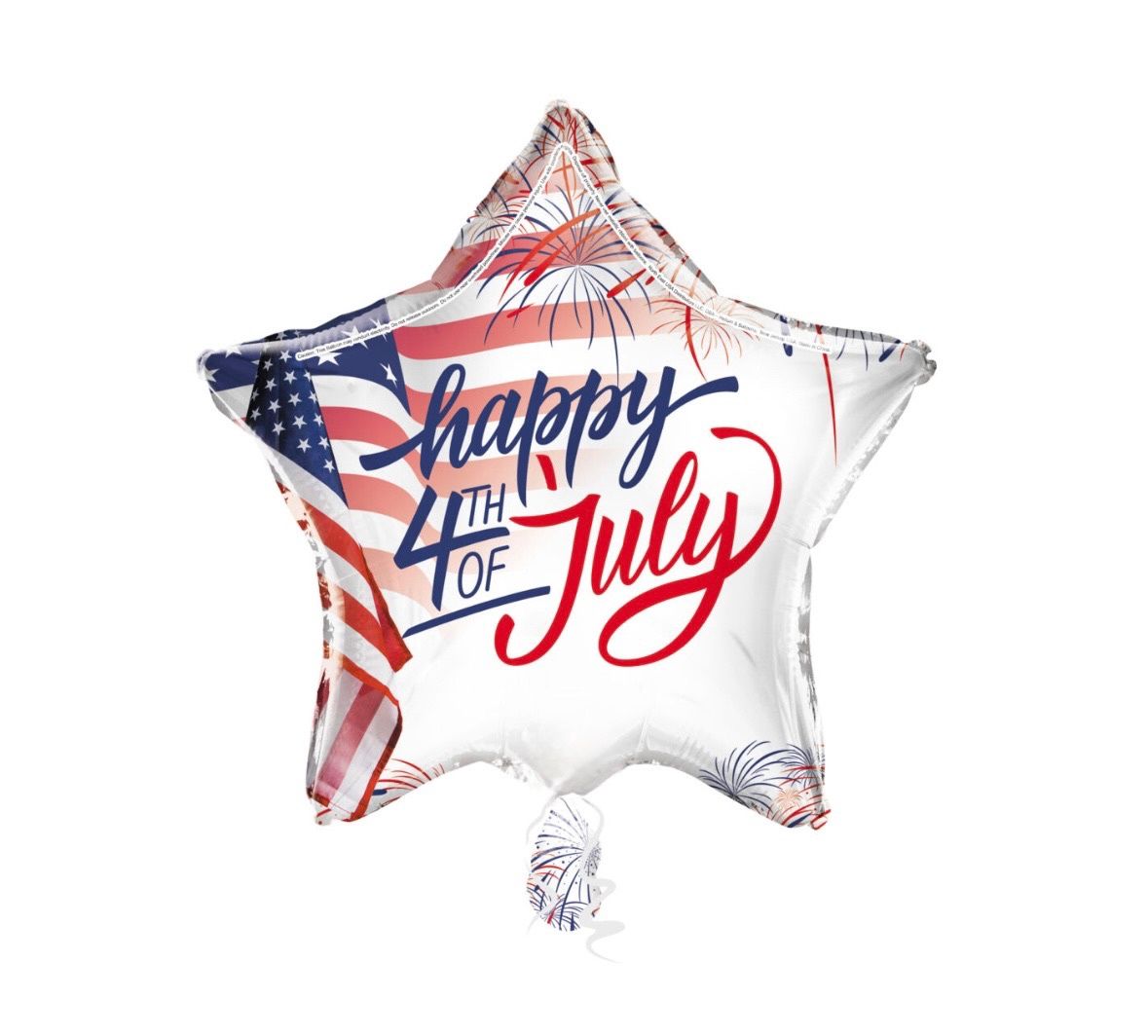 Happy 4 July Foil Balloon Helium Filled, 18&quot;