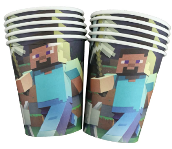 Minecraft Paper Cups 9oz, 10pcs