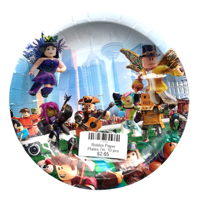 Roblox Paper Plates 7in, 10 pcs