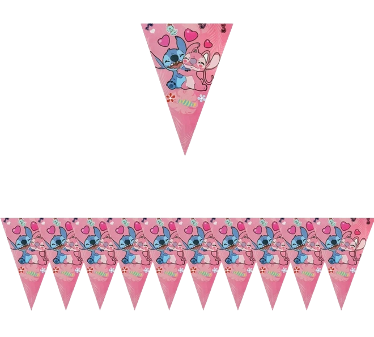 Pink Stitch Happy Birthday Banner