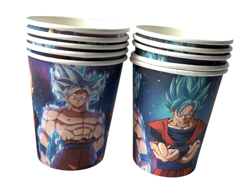 Goku Paper Cups 9 oz, 10 pcs