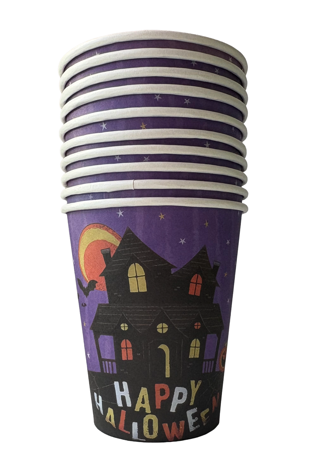 Happy Halloween Paper Cups 9 oz, 10 pcs