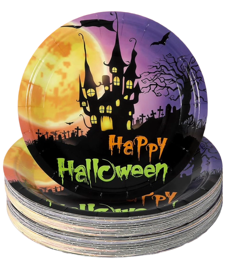 Happy Halloween Paper Plates 9 in, 10 pc