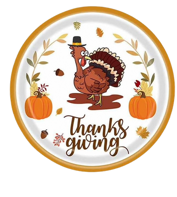 Happy Thanksgiving Paper Plates 7 in, 10 pcs