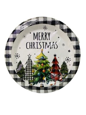 Merry Christmas Paper Plates 7 in, 24 units