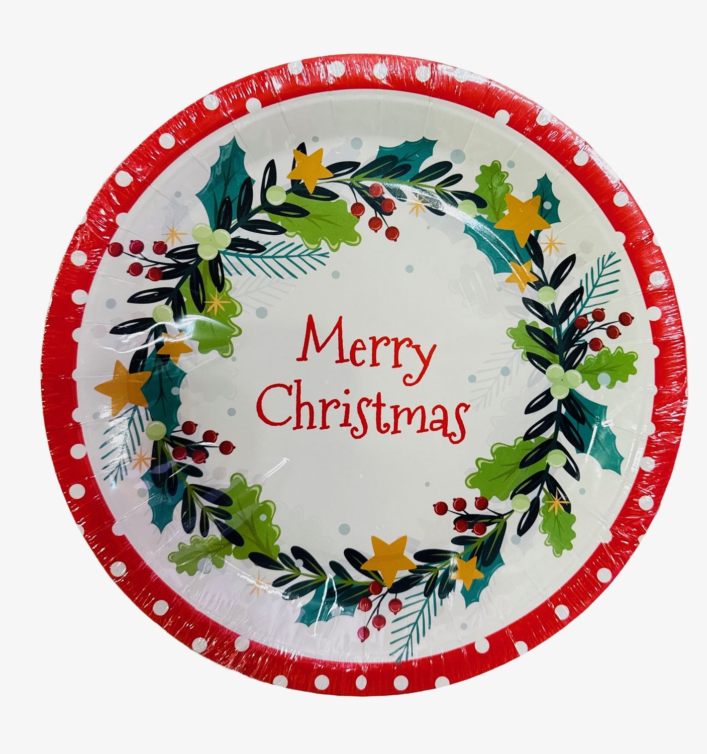Merry Christmas Paper Plate 9 in, 24 units