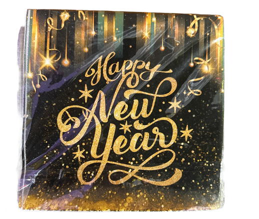Happy New Year Napkins 6in, 20 pcs
