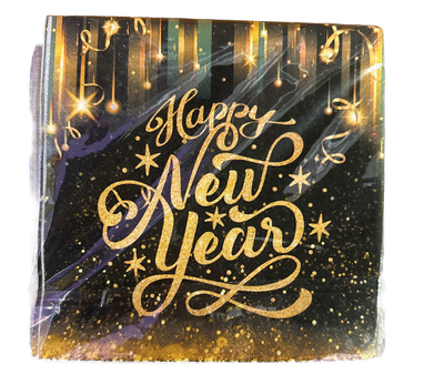 Happy New Year Napkins 6in, 20 pcs