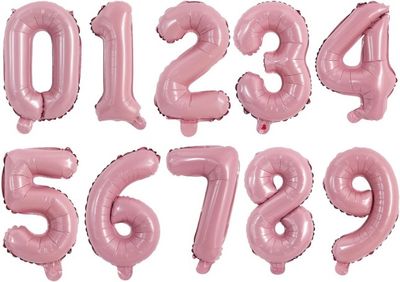 Baby Pink Foil Number Balloon 32 in Helium Filled