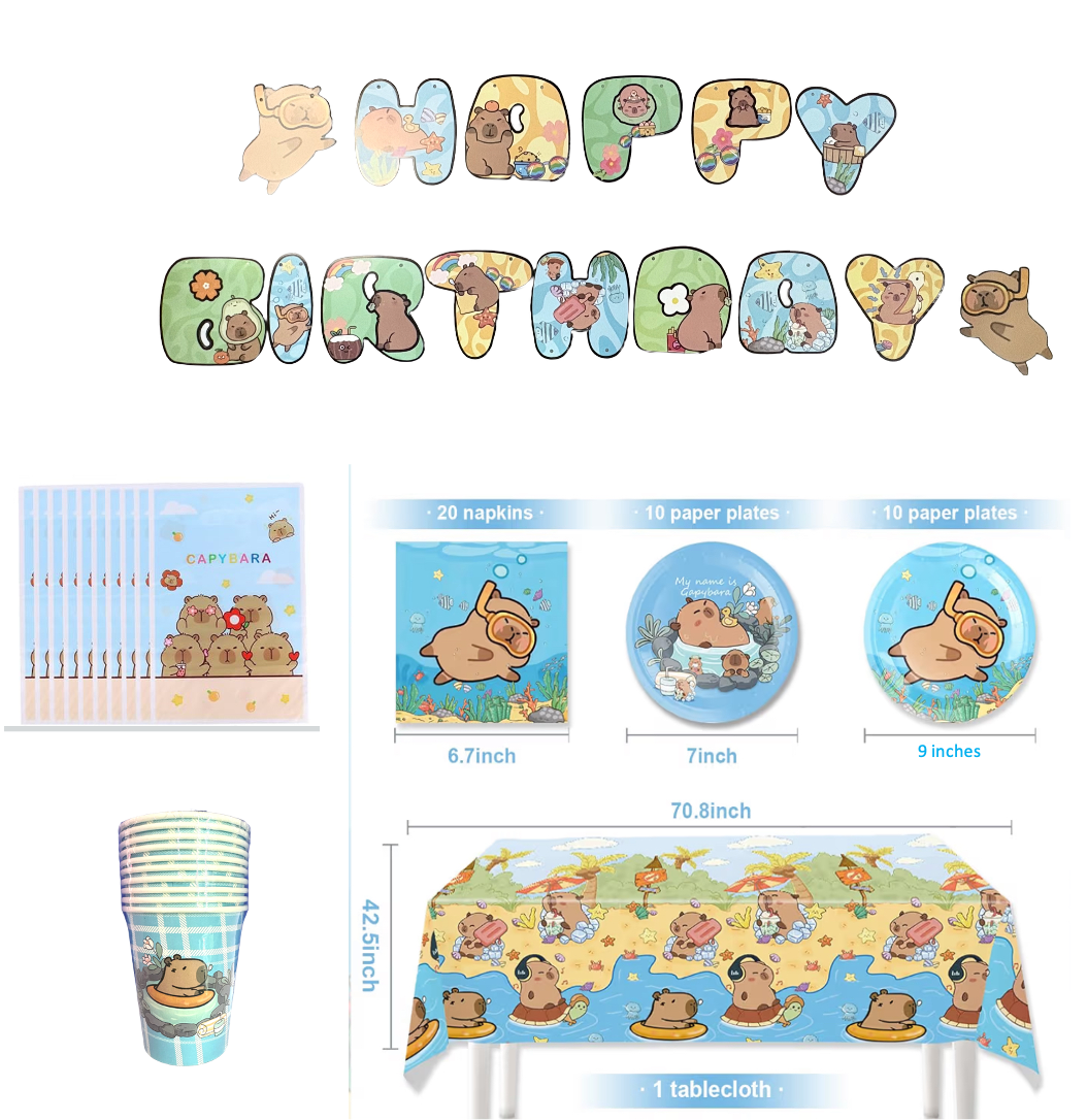 Capibara Party Decoration Package