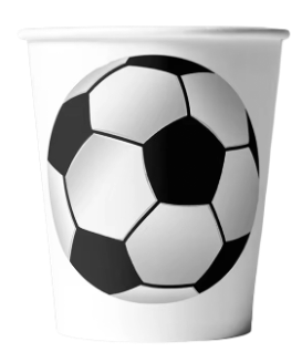 Soccer Paper Cups 9oz, 10 pcs