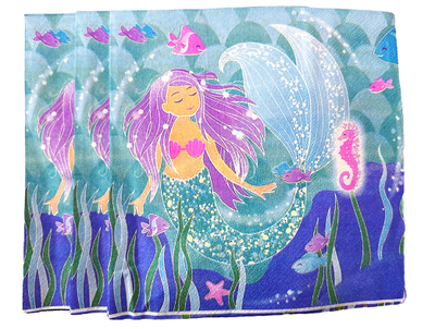 Little Mermaid Napkins 6in, 20 pcs