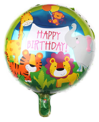Safari Happy Birthday Foil Balloon Helium Filled 18"