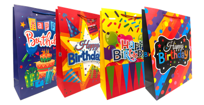3D Happy Birthday Glitter Gift Bags