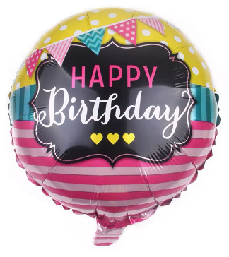 3 Hearts Happy Birthday Foil Balloon Helium Filled 18"