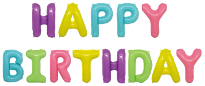 Happy Birthday Foil Balloons- Multicolor